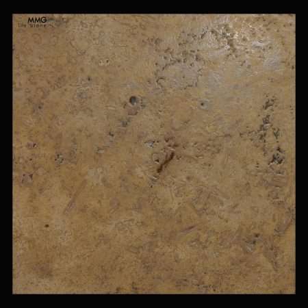 Antique Gold Travertine Tiles - Natural, 16"x16"
