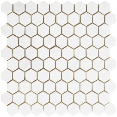 Bianco Dolomiti Hexagon 1" Marble Mosaic Tile