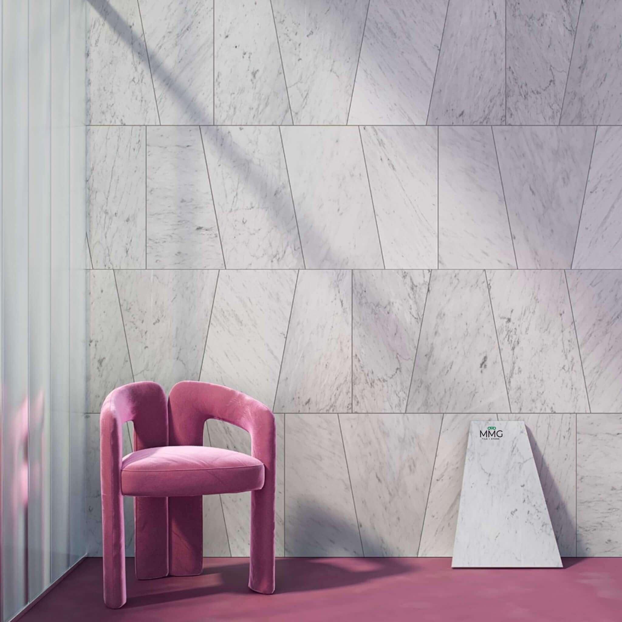 white carara tile