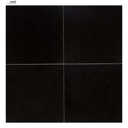 Absolute Black Granite Tiles - Honed, 12"x12"