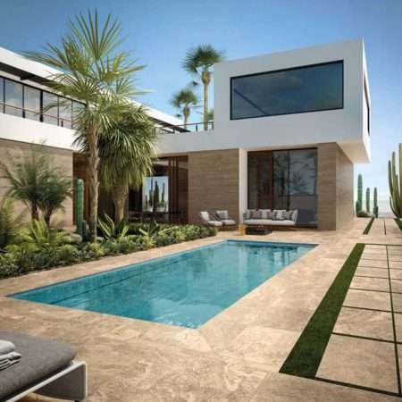 Travertine Cross Cut Silver Porcelain Pavers