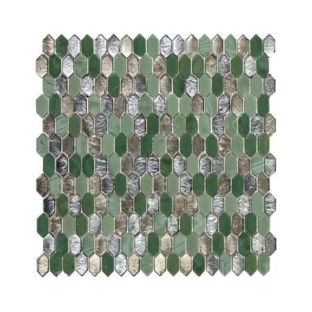 Regal Jade Picket Glossy Glass Mosaic