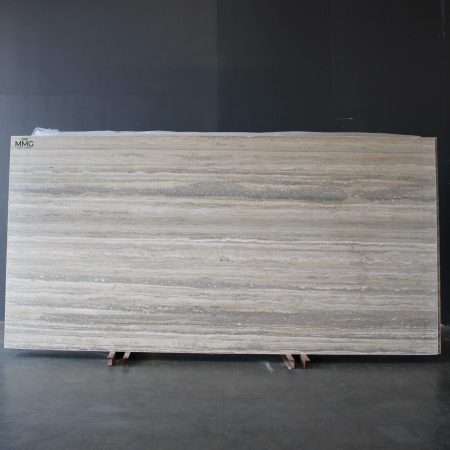 silver travertine slab