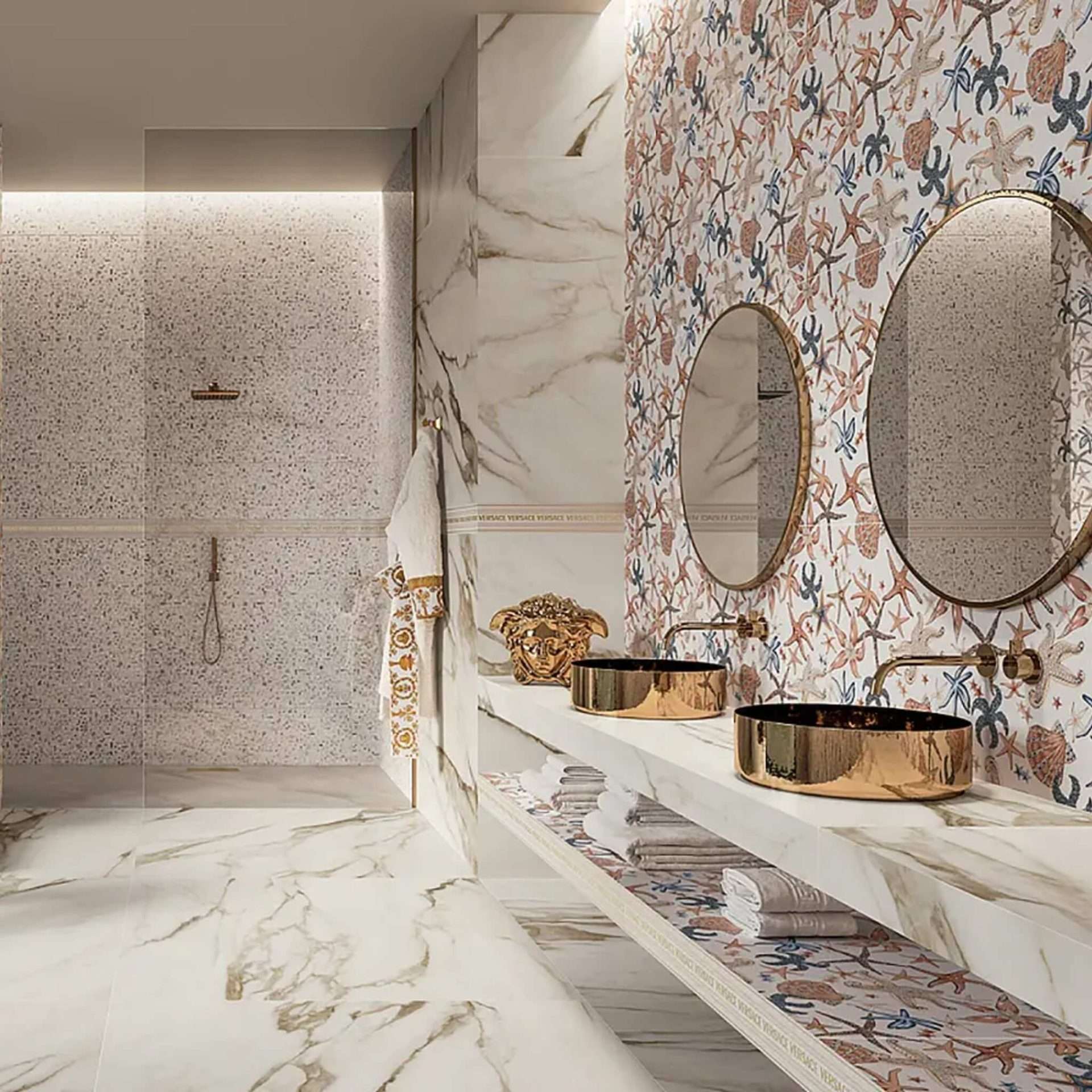 Versace Icons Tres De La Mer 24x48 Matte Porcelain Tile