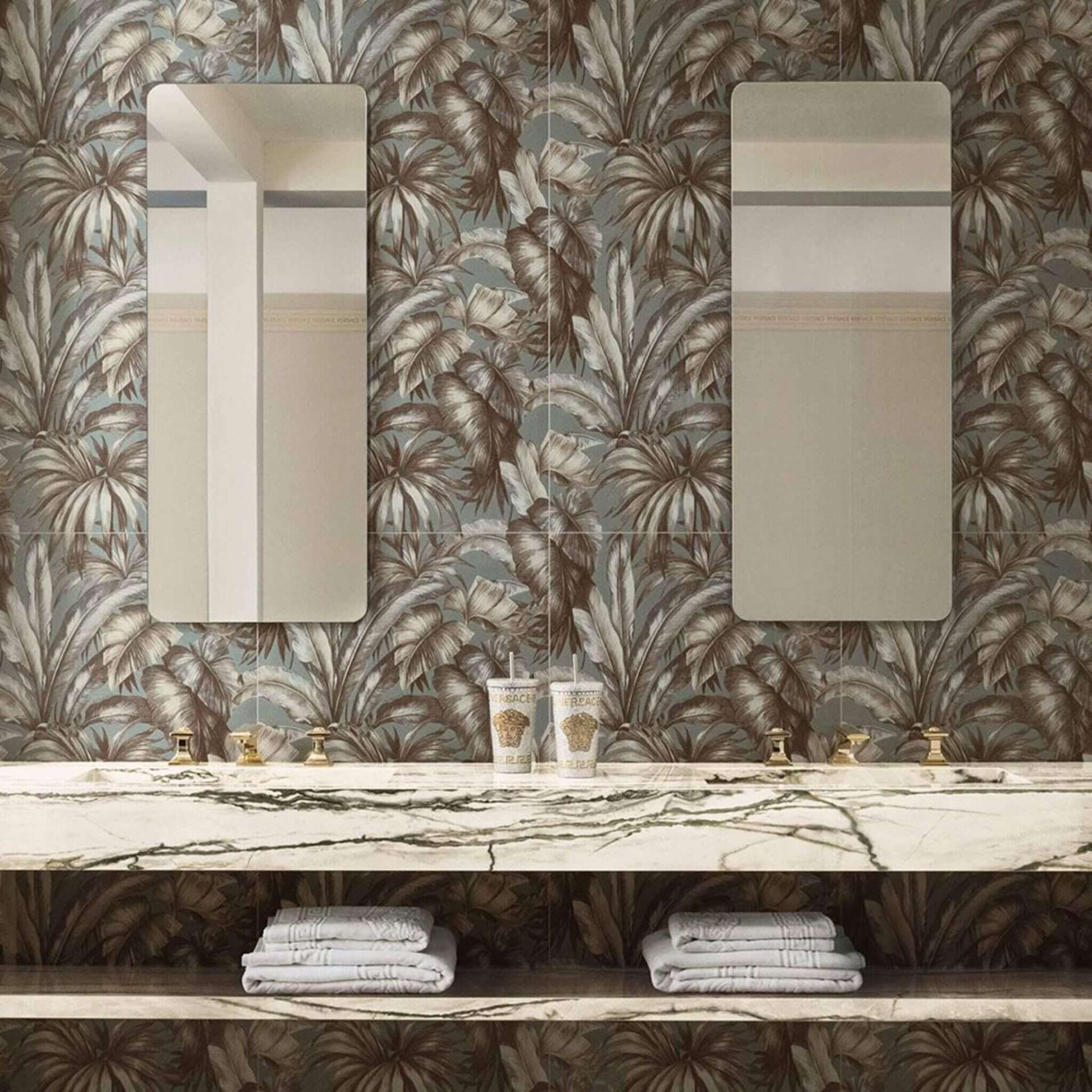 Versace Icons Palm Sage 24x48 Matte Porcelain Tile