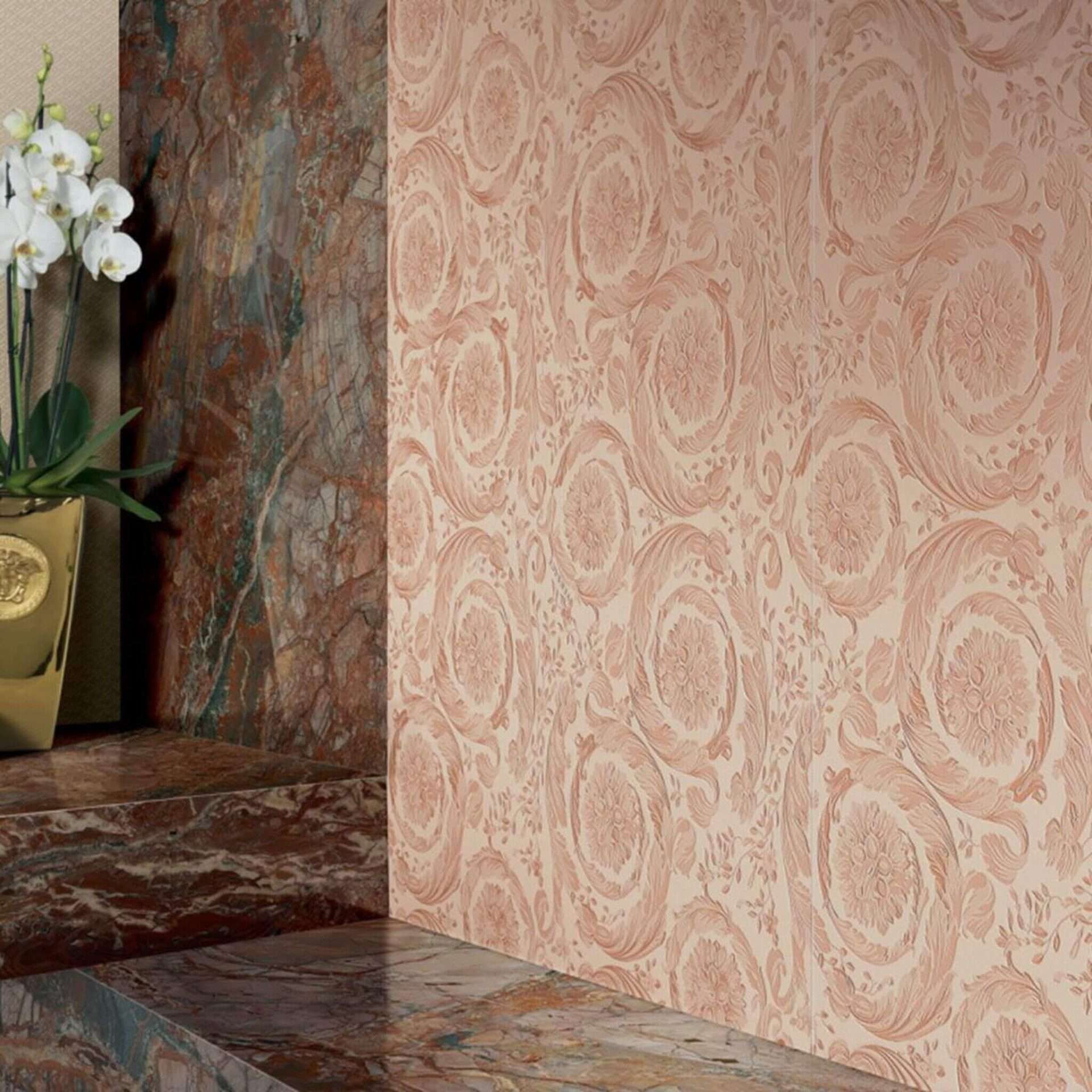 Versace Icons Barocco Rosa 24x48 Matte Porcelain Tile
