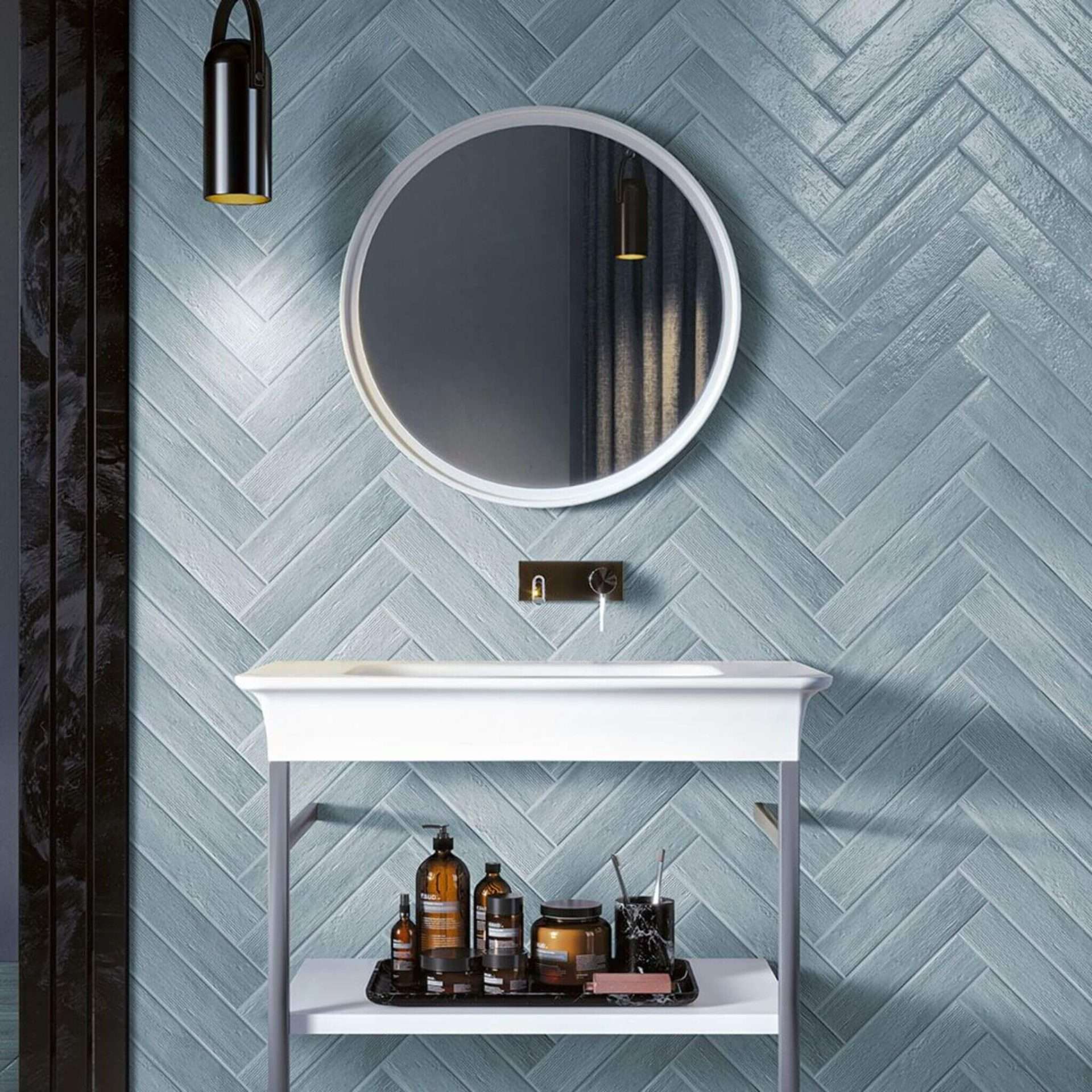 arkeon azzuro porcelain subway tile