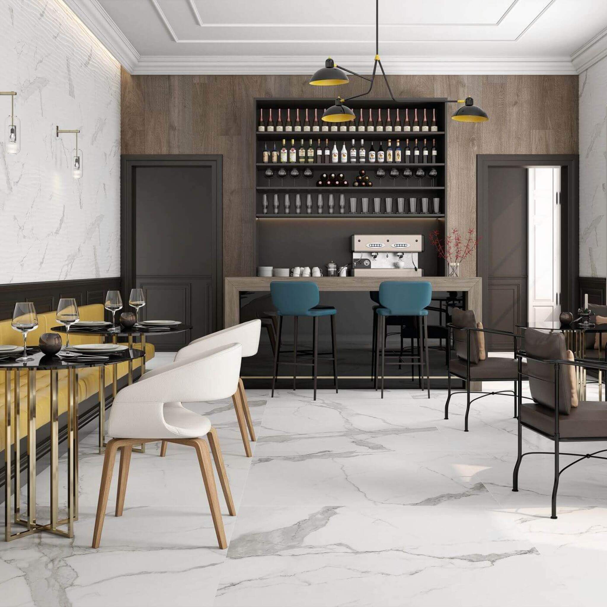 statuario pocelain Statuario Wave Ceramic Tiles