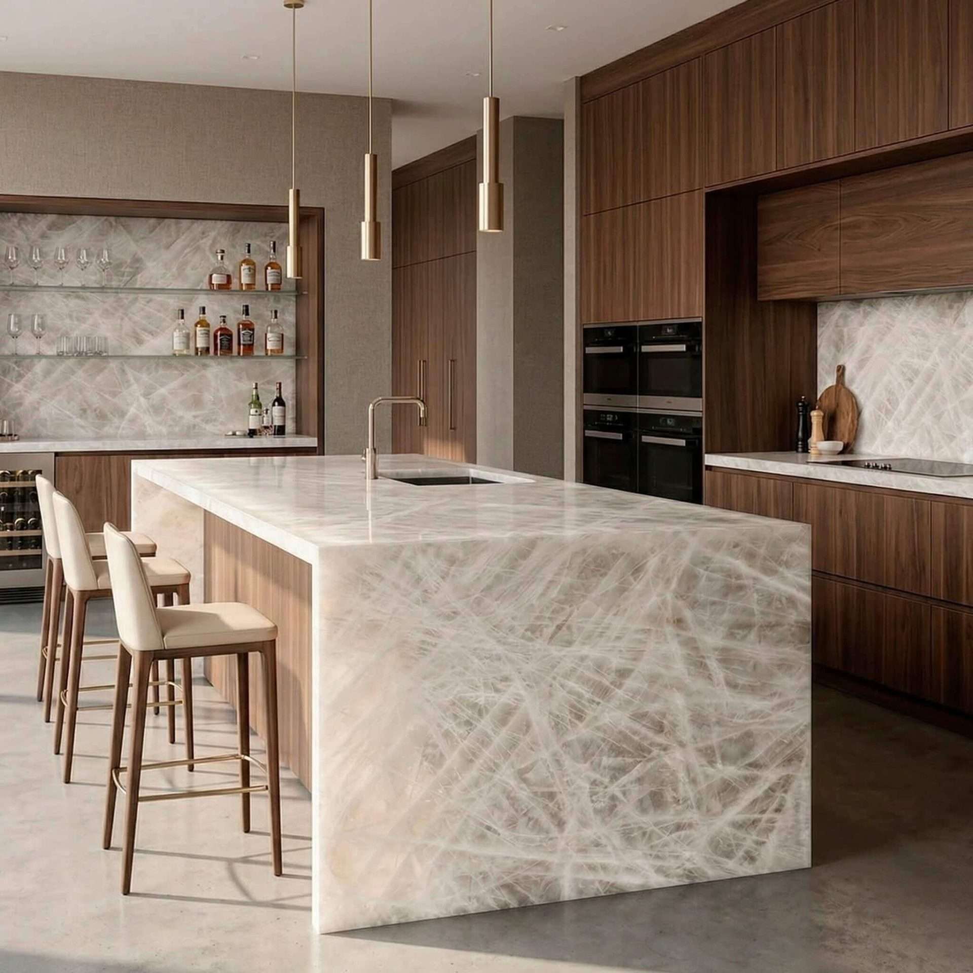 cristallo quartzite slab