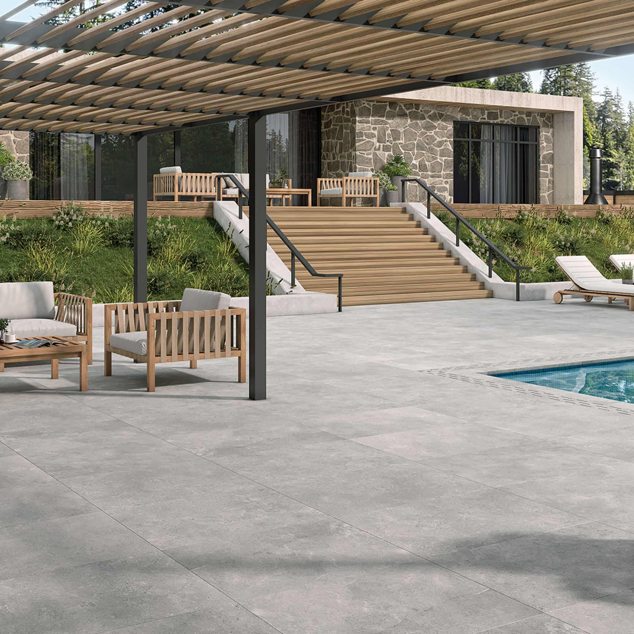 sandrock silver porcelain paver