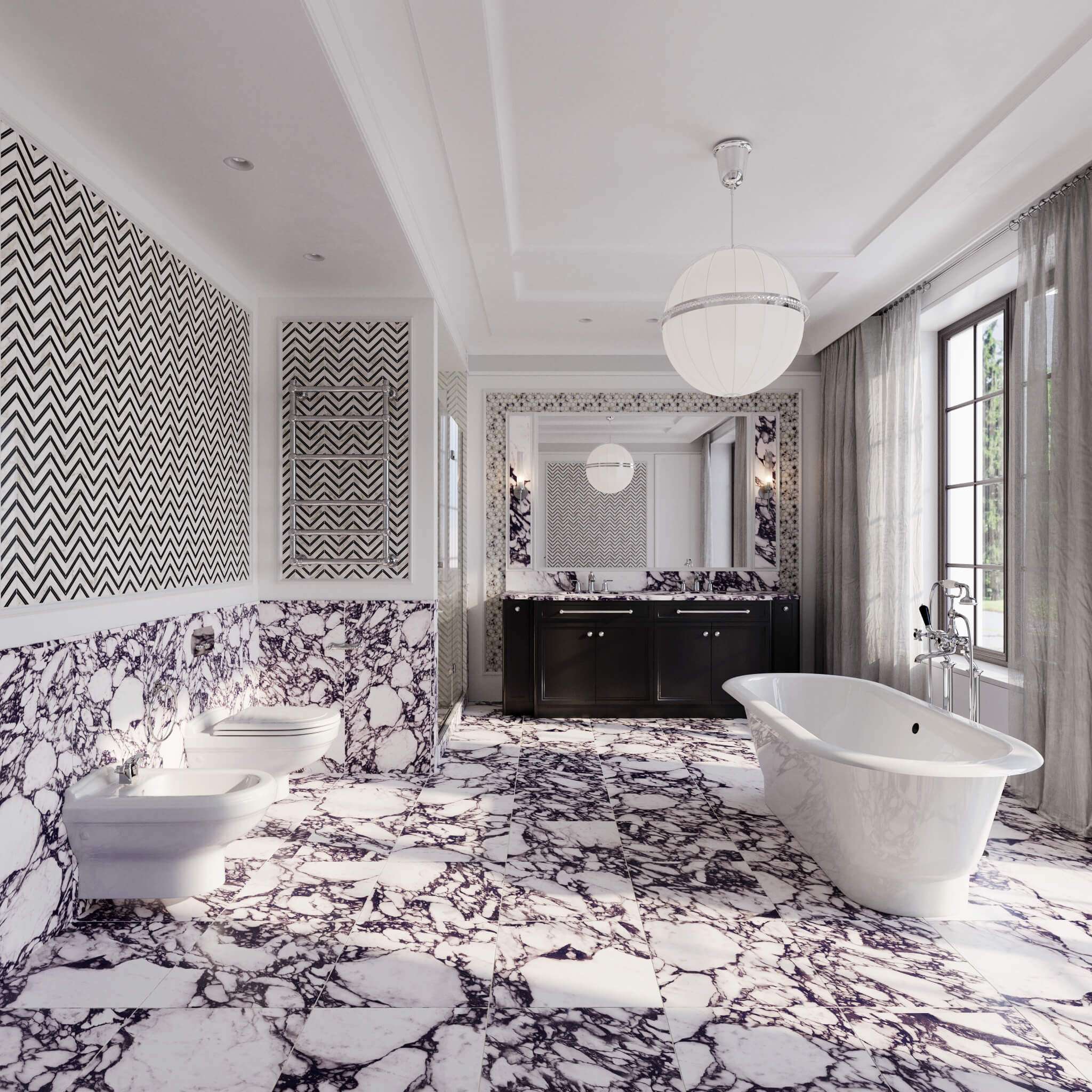 bianco violetta marble