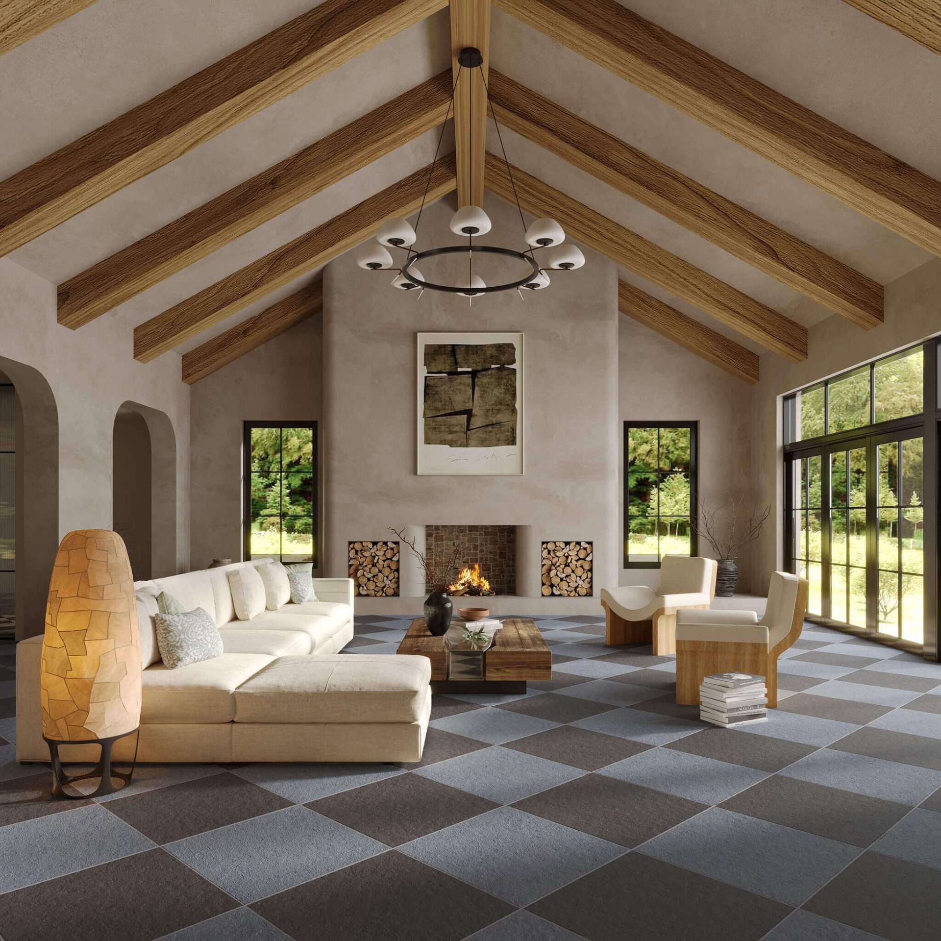 Serena Checkerboard Coastal and Metropolis 24x24 Raw Porcelain Tile