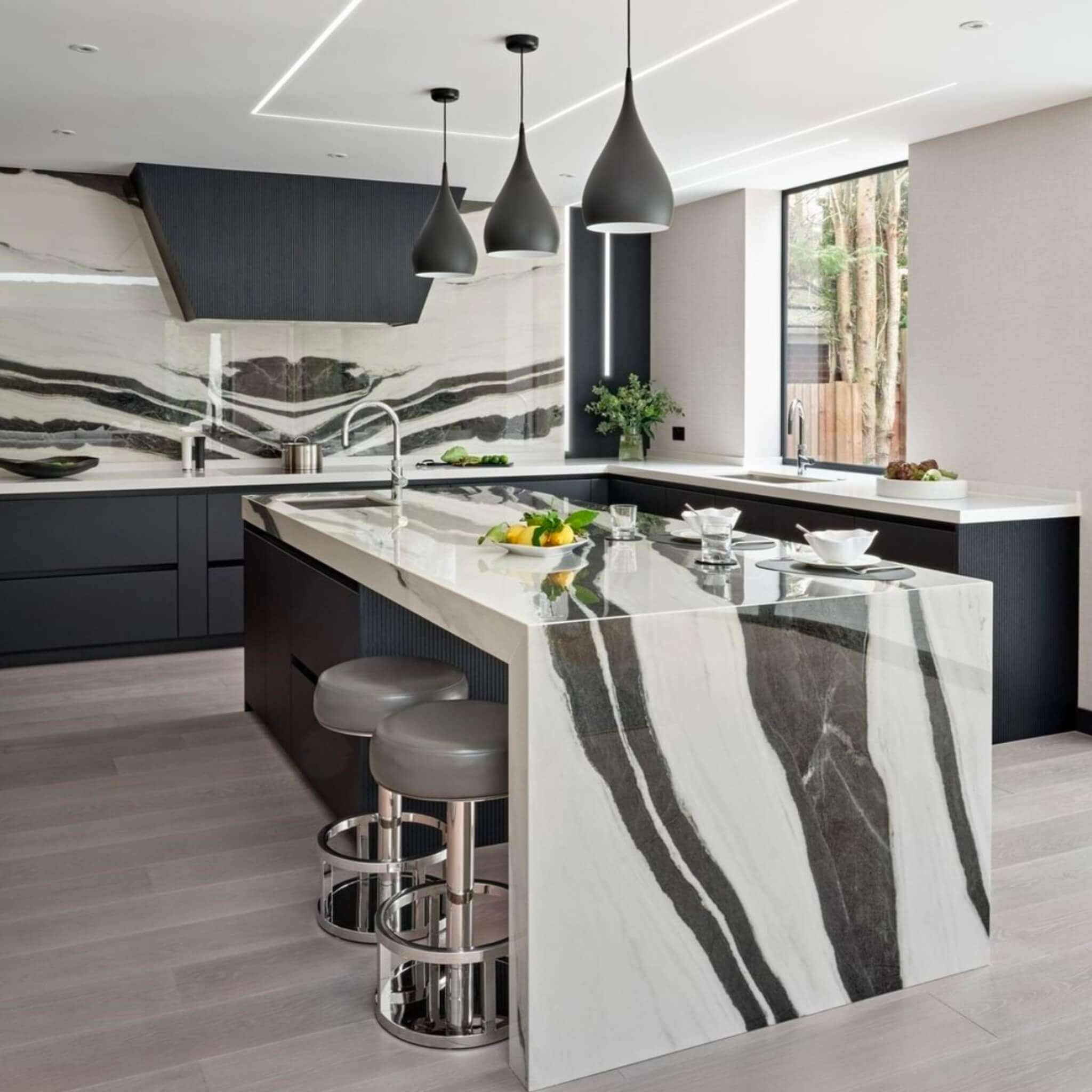 Panda White Polished Porcelain Slab