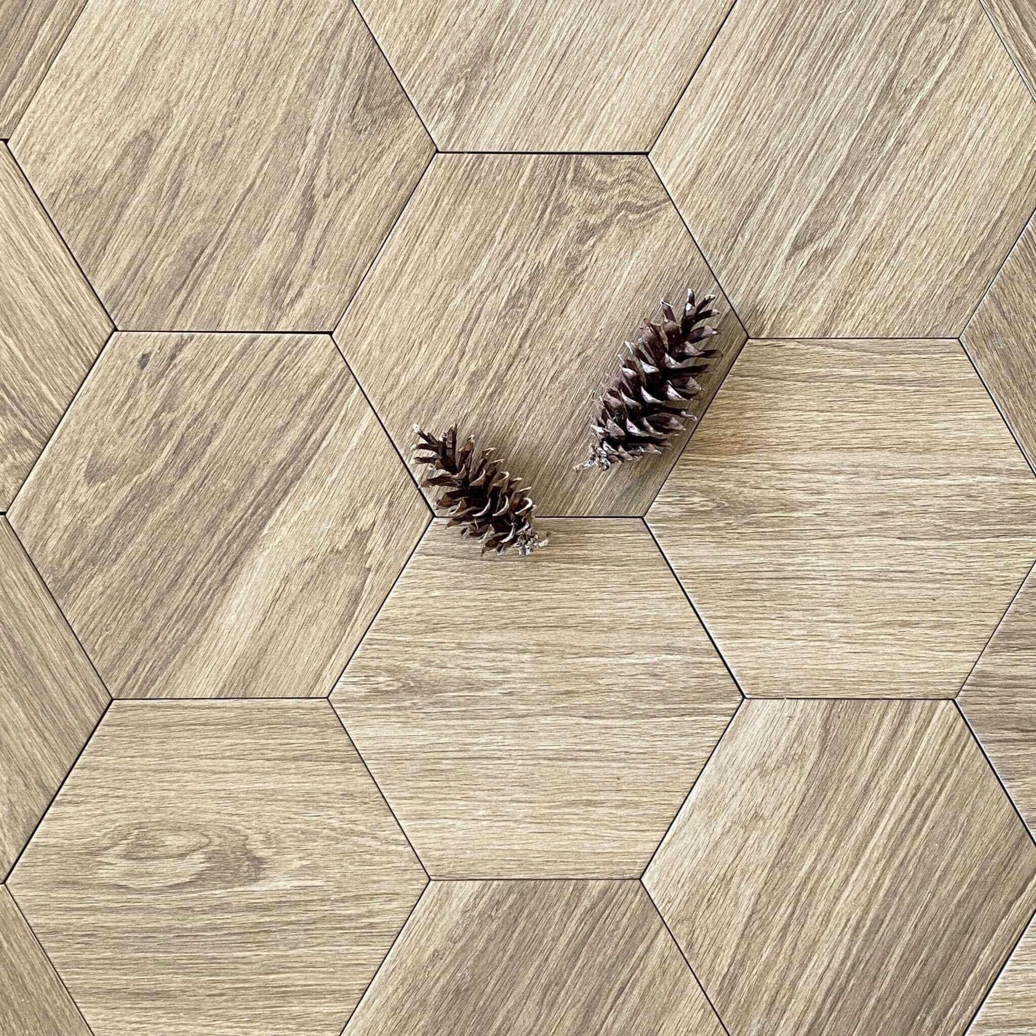 Atlas Hexagon Wood Look Porcelain Tiles