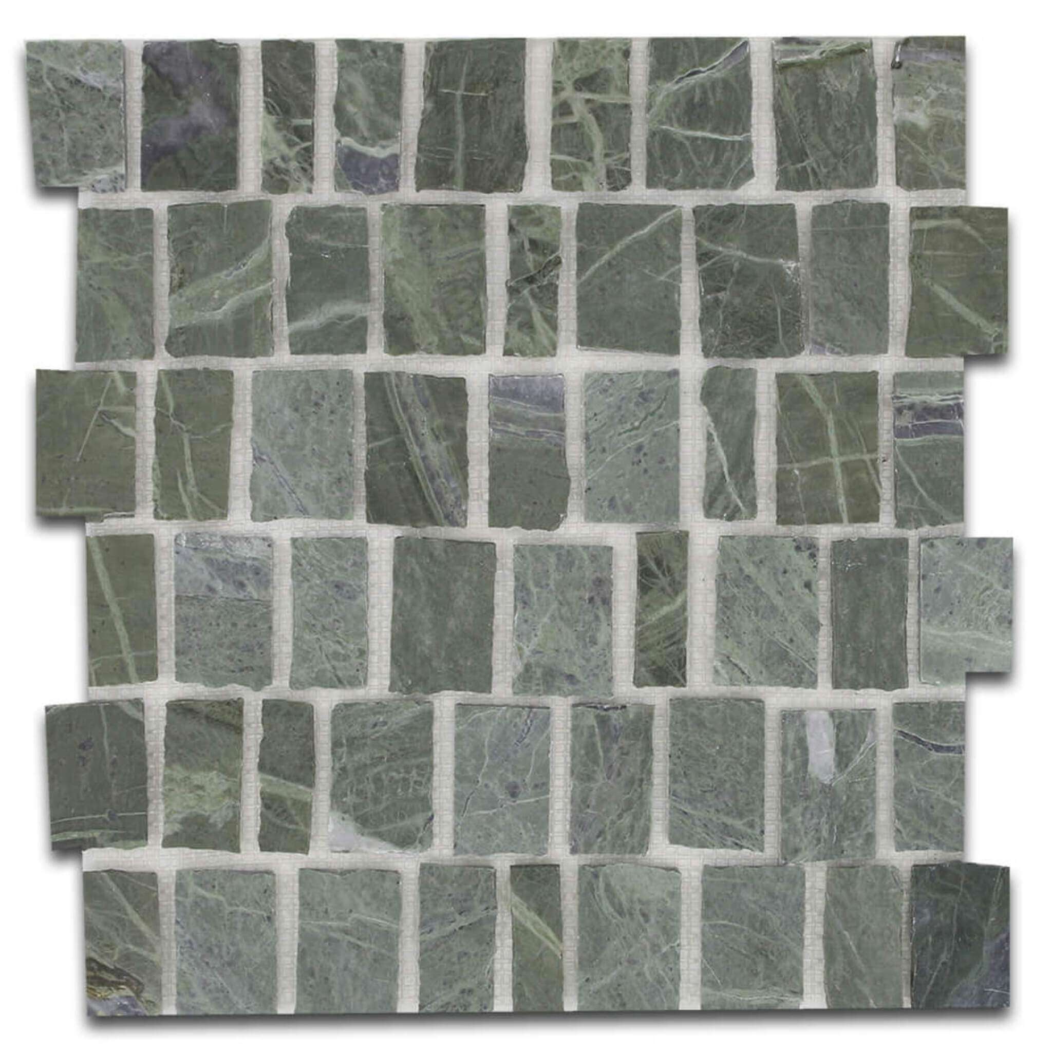 Alpinus Teos Green Honed Marble Mosaic