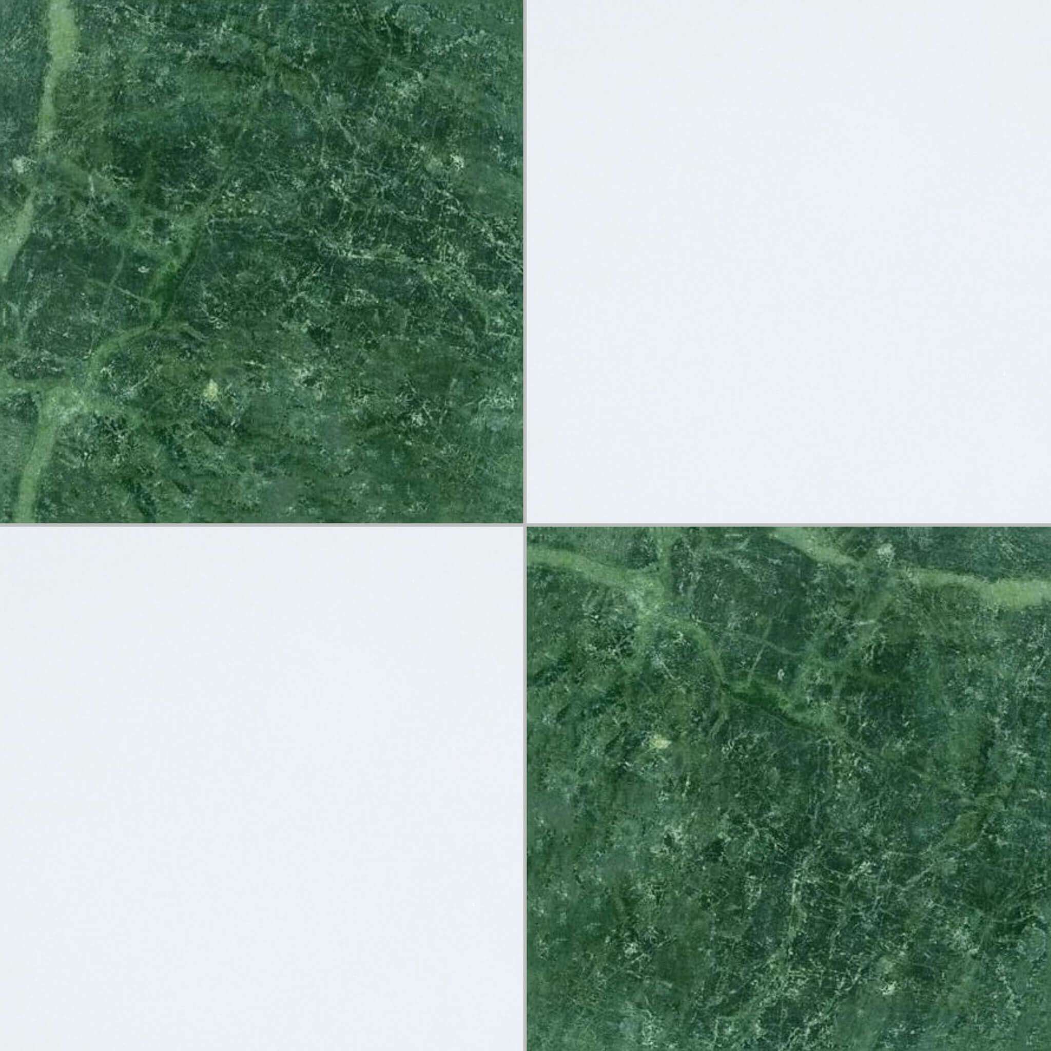 Elite White Thassos and Teos Green 12x12 Honed Marble Checkerboard Tile Elite White Thassos and Teos Green 12x12 Honed Marble Checkerboard Tile