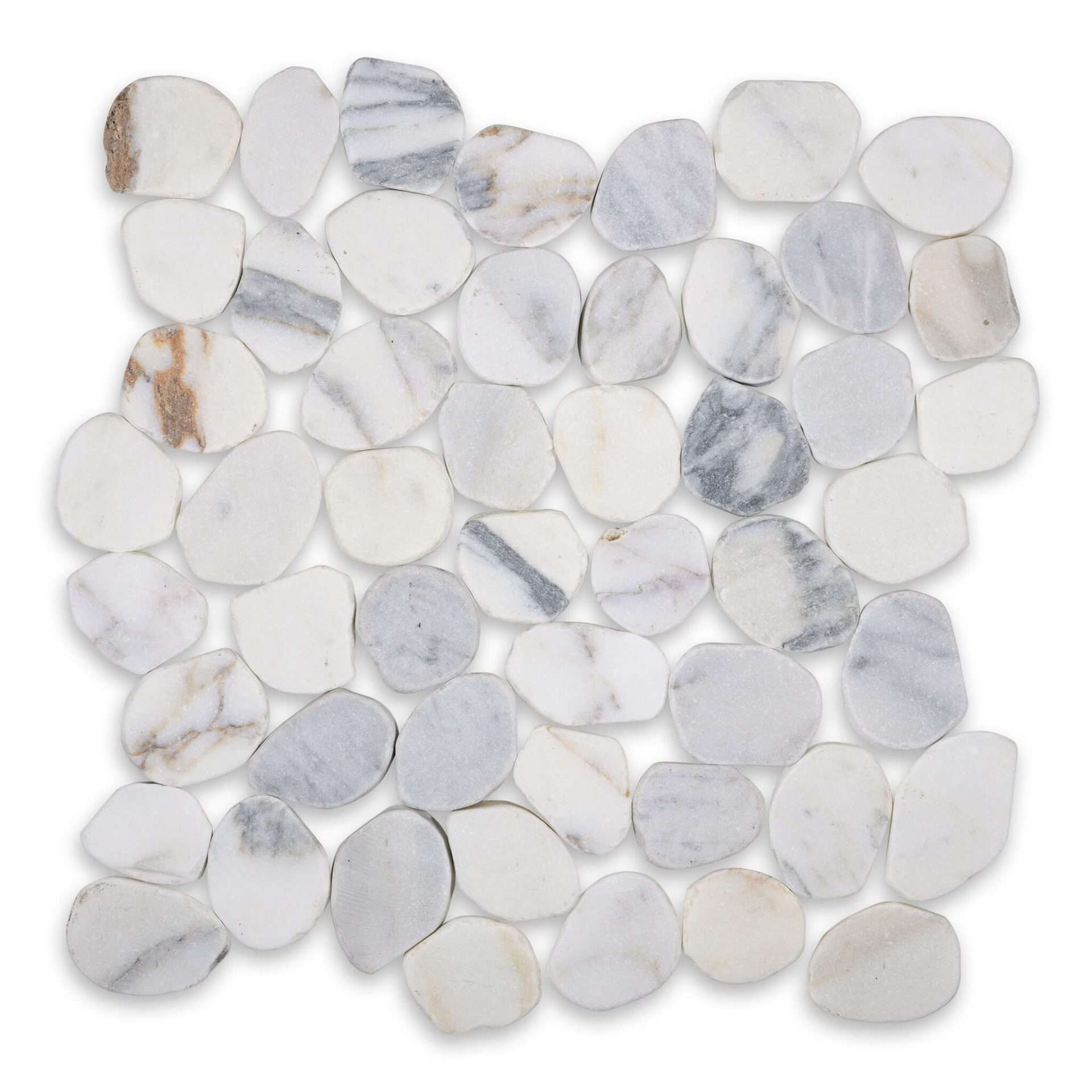 Serenity Danby Marble Tumbled Pebble Mosaic